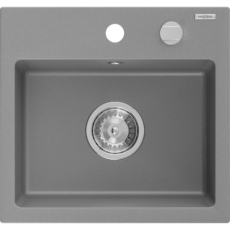 Mexen Milo 1-medencés gránit mosogató 435 x 410 mm, Szürke - 6505441000-71