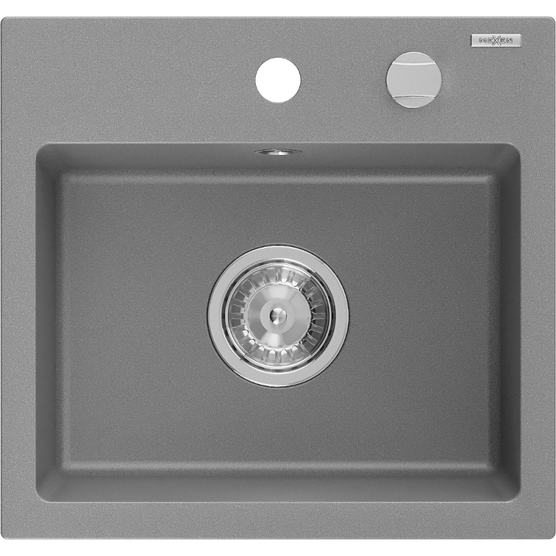 Mexen Milo chiuvetă de granit cu 1 compartiment 435 x 410 mm, Gri - 6505441000-71
