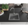 Mexen Milo egytálcás gránit mosogató 435 x 410 mm, szürke, króm szifon - 6505441000-71