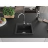 Mexen Milo 1-medencés gránit mosogató 435 x 410 mm, Fekete/Fém ezüst - 6505441000-73