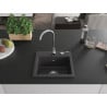 Mexen Milo chiuvetă granitică 1-compartiment 435 x 410 mm, negru pătat, sifon crom - 6505441000-76