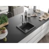 Mexen Milo 1-medencés gránit mosogató 435 x 410 mm, Fekete foltos - 6505441000-76