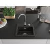 Mexen Milo chiuvetă din granit, cu o singură cuvă, 435 x 410 mm, negru/auriu metalizat, sifon cromat - 6505441000-75