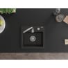 Mexen Milo 1-medencés gránit mosogató 435 x 410 mm, Fekete/Fém arany - 6505441000-75