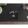 Mexen Milo chiuvetă de granit cu 1 compartiment 435 x 410 mm, Neagră - 6505441000-77