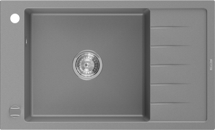Mexen Elias chiuvetă de granit cu 1 cuvă, cu scurgere scurtă 795 x 480 mm, Gri - 6511791005-71