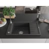 Mexen Elias chiuvetă de granit cu 1 cuvă, cu scurgere scurtă 795 x 480 mm, Negru cu picățele - 6511791005-76