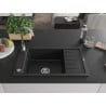 Mexen Elias 1-medencés gránit mosogató rövid edényszárítóval 795 x 480 mm, Fekete - 6511791005-77