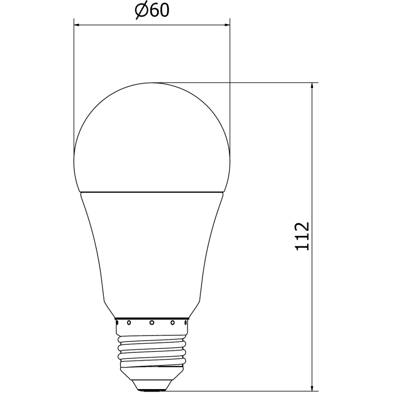 Mexen Nova 10x Bec LED E27, A60, 12W, Cald - 3000K, 1260 lm - L100-E27-1230-01x10