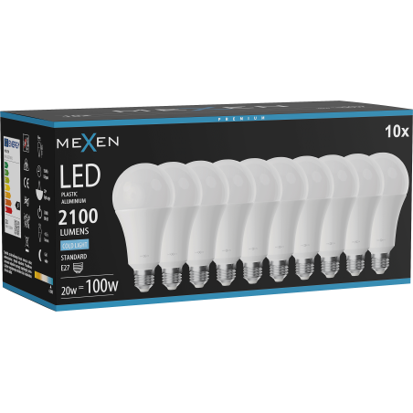 Mexen Nova LED izzó E27, A70, 20W, Hideg - 6500K, 2100 lm - L100-E27-2065-01