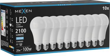 Mexen Nova LED izzó E27, A70, 20W, Hideg - 6500K, 2100 lm - L100-E27-2065-01