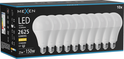 Mexen Nova 10x Bec LED E27, A95, 25W, Cald - 3000K, 2625 lm - L100-E27-2530-01x10