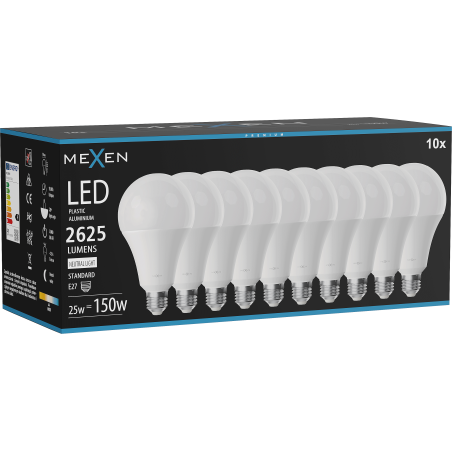 Mexen Nova 10x Bec LED E27, A95, 25W, Neutru - 4000K, 2625 lm - L100-E27-2540-01x10