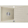 Mexen Cesar chiuvetă din granit cu 1 compartiment cu picurător 775 x 470 mm, Bej - 6514771010-69