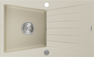 Mexen Cesar 1-medencés gránit mosogató edényszárítóval 775 x 470 mm, Bézs - 6514771010-69