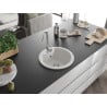 Mexen Diego chiuvetă de granit cu 1 compartiment 488 x 480 mm, alb, sifon crom - 6512481000-20