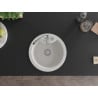 Mexen Diego chiuvetă de granit cu 1 compartiment 488 x 480 mm, alb, sifon crom - 6512481000-20