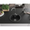 Mexen Diego chiuvetă din granit cu 1 compartiment 488 x 480 mm, negru/argintiu metalizat, sifon cromat - 6512481000-73