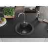 Mexen Diego chiuvetă de granit cu 1 compartiment 488 x 480 mm, negru cu pete, sifon crom - 6512481000-76