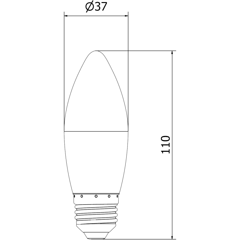 Mexen Nova 10x Bec LED E27, C37, 10W, Cald - 3000K, 1055 lm - L102-E27-1030-01x10