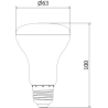 Mexen Nova 10x Bec LED E27, R63, 10W, Rece - 6500K, 1055 lm - L104-E27-1065-01x10
