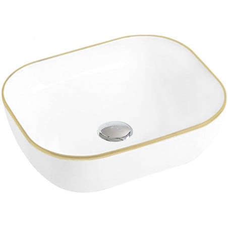 Mexen Mirabel lavoar de blat 50 x 40 cm, alb/auriu - 22115005