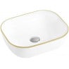 Mexen Mirabel lavoar de blat 50 x 40 cm, alb/auriu - 22115005