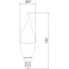 Mexen Nova 10x Bec LED tip flacără E14, C37, 5W, Rece - 6500K, 525 lm - L106-E14-0565-01x10