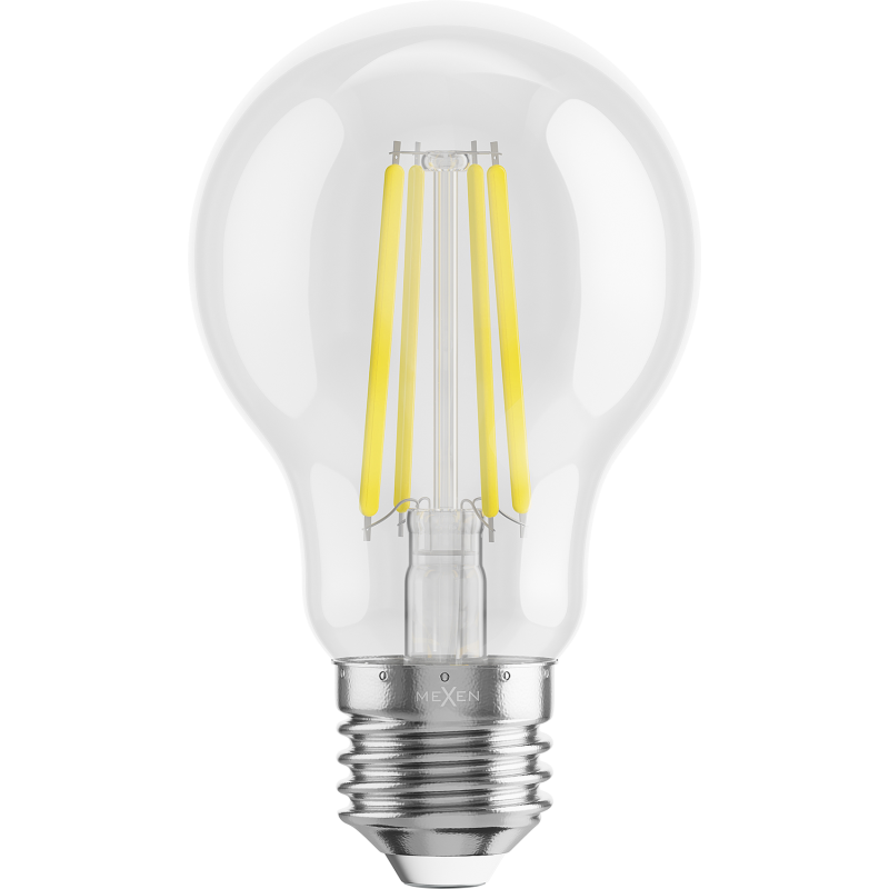 Mexen Vintis 10x LED filament izzó E27, A60, 8W, Hideg - 6500K, 1055 lm, átlátszó - L150-E27-0865-00x10