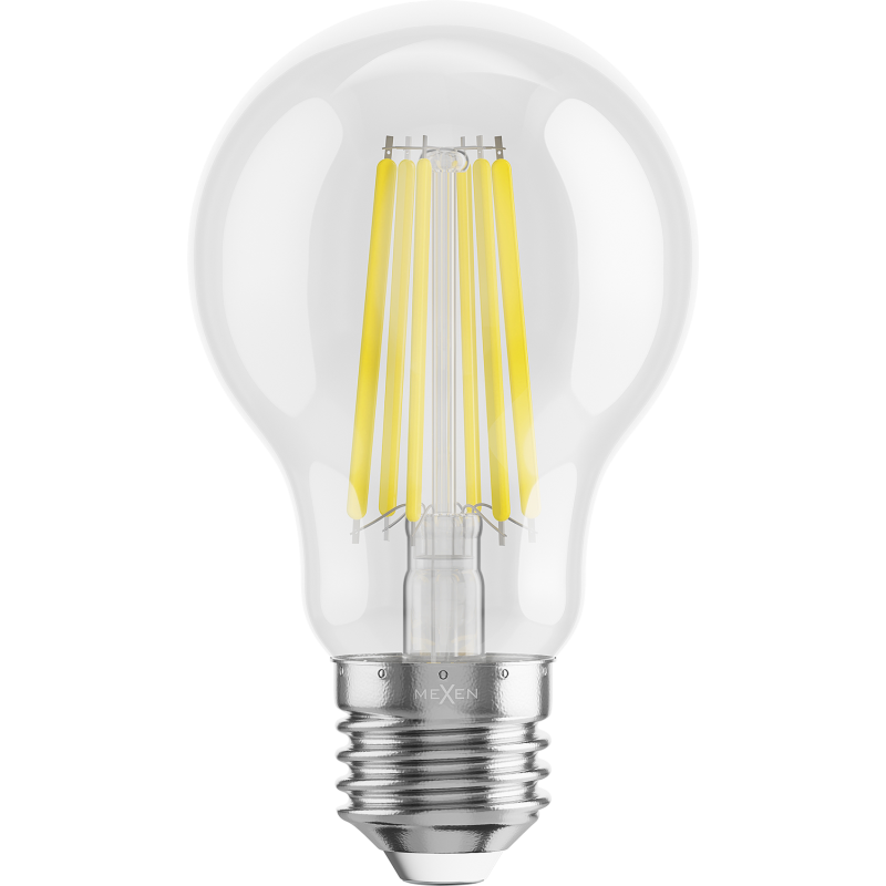 Mexen Vintis 6x LED filament izzó E27, A60, 10W, Hideg - 6500K, 1320 lm, átlátszó - L150-E27-1065-00x06