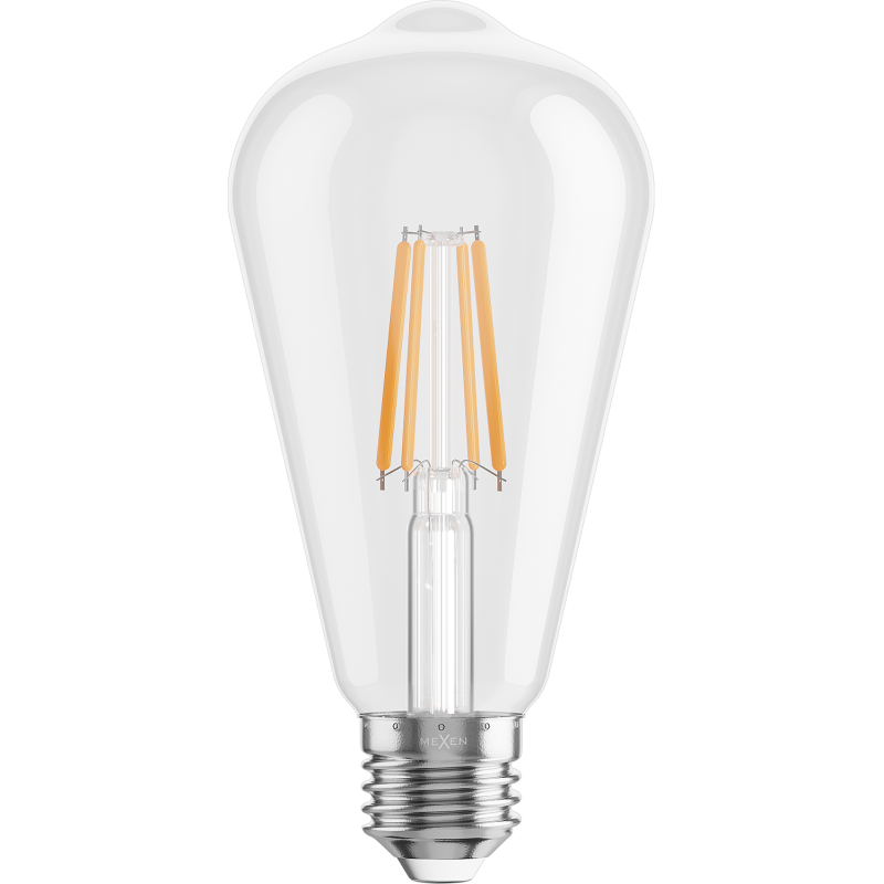 Mexen Vintis 6x Bec LED filament E27, ST64, 4W, Caldă - 2200K, 470 lm, clară - L152-E27-0422-00x06