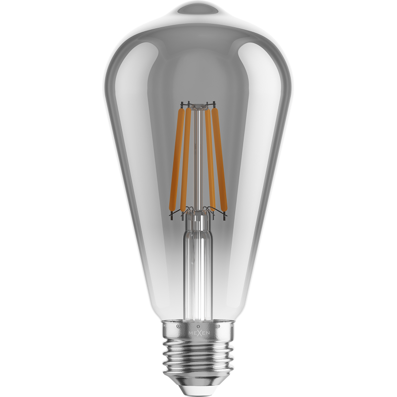 Mexen Vintis 6x LED E27 filament izzó, ST64, 4W, Meleg - 2700K, 300 lm, füstszínű - L152-E27-0427-70x06