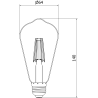 Mexen Vintis 6x LED E27 filament izzó, ST64, 4W, Meleg - 2700K, 300 lm, füstszínű - L152-E27-0427-70x06