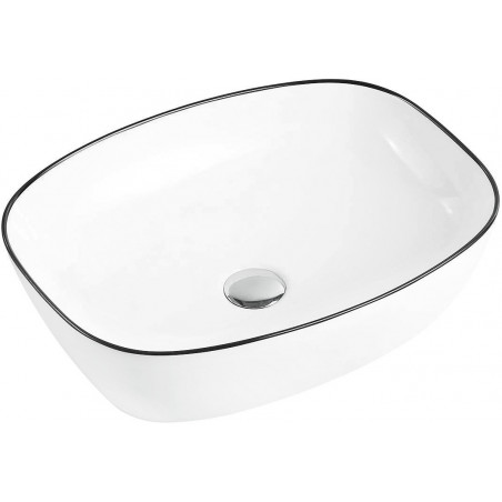 Mexen Lita 49 x 37 cm-es pult feletti mosdókagyló, fehér/fekete - 22124907