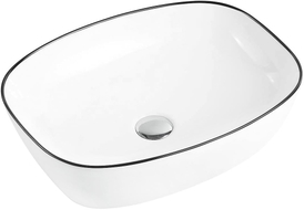 Mexen Lita 49 x 37 cm-es pult feletti mosdókagyló, fehér/fekete - 22124907