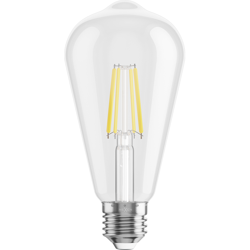 Mexen Vintis 6x LED filament izzó E27, ST64, 6W, Hideg - 6500K, 720 lm, átlátszó - L152-E27-0665-00x06
