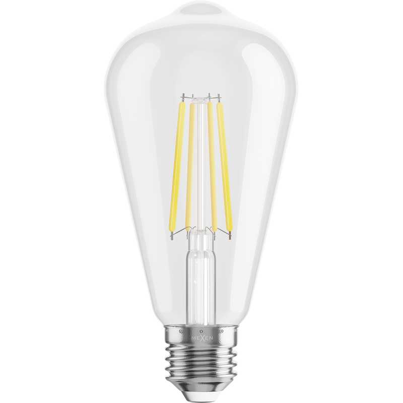 Mexen Vintis 6x LED filament izzó E27, ST64, 8W, Hideg - 6500K, 1055 lm, átlátszó - L152-E27-0865-00x06
