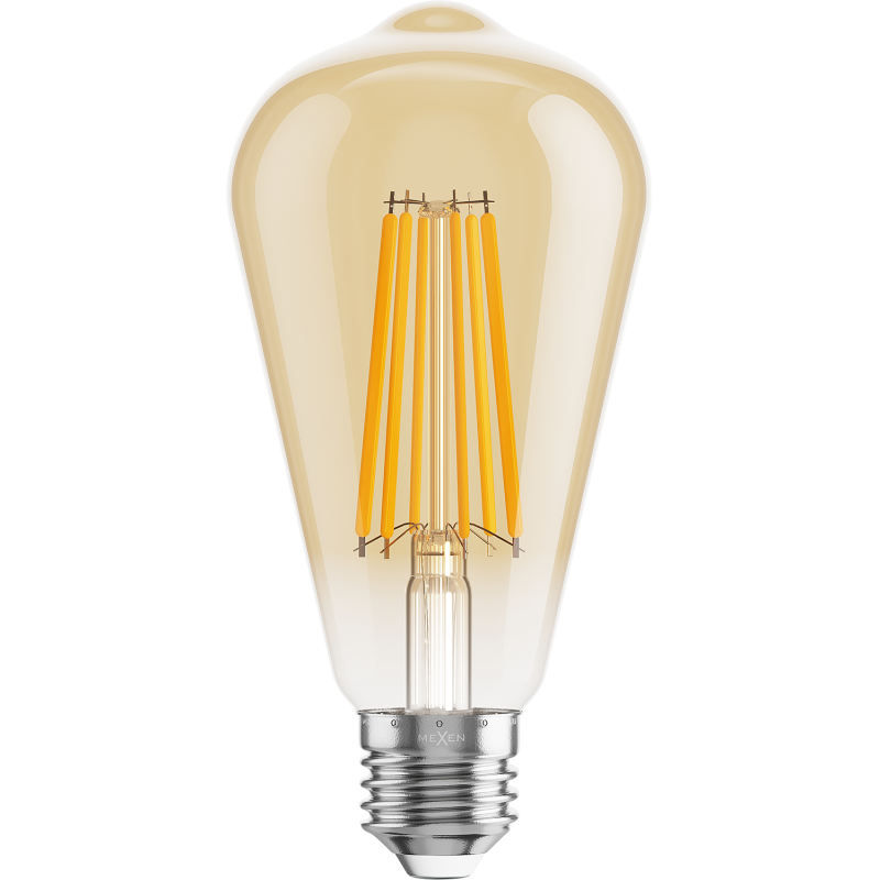 Mexen Vintis 6x LED filament égő E27, ST64, 10W, Meleg - 2200K, 910 lm, borostyán - L152-E27-1022-50x06