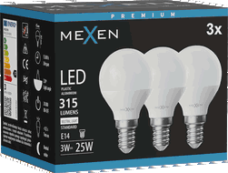 Mexen Nova 3x LED izzó E14, G45, 3W, Semleges - 4000K, 315 lm - L101-E14-0340-01x03