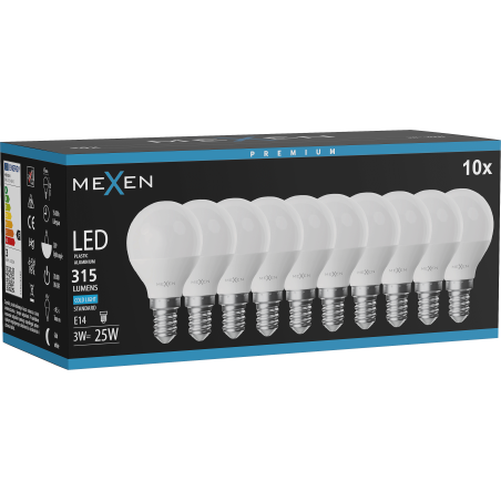 Mexen Nova LED izzó E14, G45, 3W, Hideg - 6500K, 315 lm - L101-E14-0365-01
