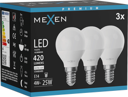 Mexen Nova 3x Bec LED E14, G45, 4W, Neutră - 4000K, 420 lm - L101-E14-0440-01x03