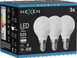Mexen Nova 3x Bec LED E14, G45, 5W, Neutră - 4000K, 525 lm - L101-E14-0540-01x03