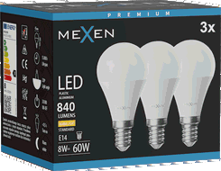 Mexen Nova 3x LED izzó E14, G45, 8W, Meleg - 3000K, 840 lm - L101-E14-0830-01x03