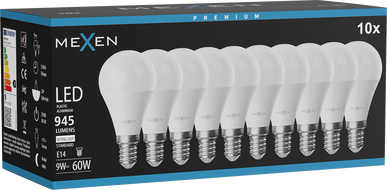 Mexen Nova 10x Bec LED E14, G45, 9W, Neutru - 4000K, 945 lm - L101-E14-0940-01x10
