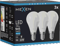 Mexen Nova 3x LED Izzó E14, G45, 9W, Hideg - 6500K, 945 lm - L101-E14-0965-01x03