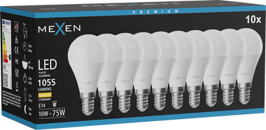 Mexen Nova 10x Bec LED E14, G45, 10W, Caldă - 3000K, 1055 lm - L101-E14-1030-01x10