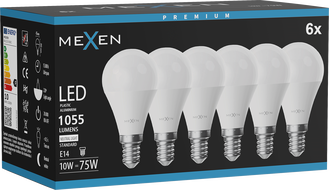 Mexen Nova 6x Bec LED E14, G45, 10W, Neutru - 4000K, 1055 lm - L101-E14-1040-01x06