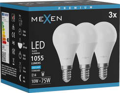 Mexen Nova 3x Bec LED E14, G45, 10W, Rece - 6500K, 1055 lm - L101-E14-1065-01x03