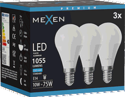Mexen Nova 3x LED izzó E14, G45, 10W, Hideg - 6500K, 1055 lm - L101-E14-1065-01x03