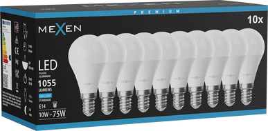 Mexen Nova 10x Bec cu LED E14, G45, 10W, Rece - 6500K, 1055 lm - L101-E14-1065-01x10